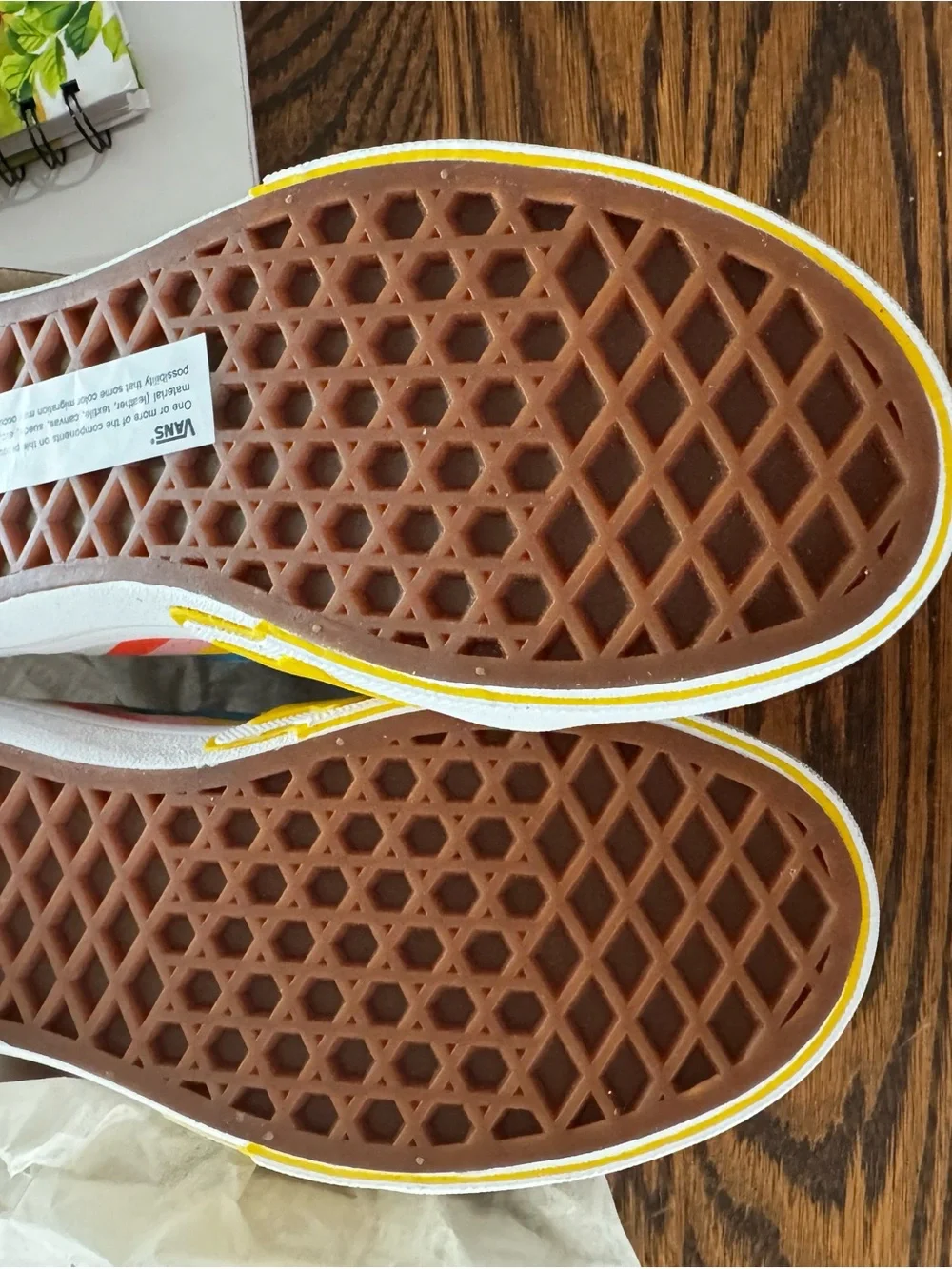Kids' Vans - White sk8 Hi Sneakers with Rainbow Stripe and Yellow Star
